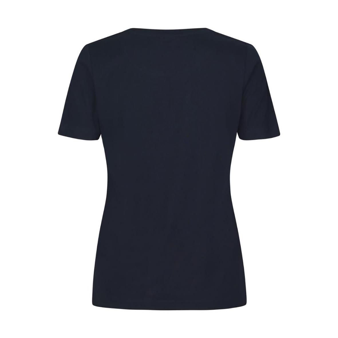 Mörkblå dam t-shirt i bomull med korta ärmar, storlek XS