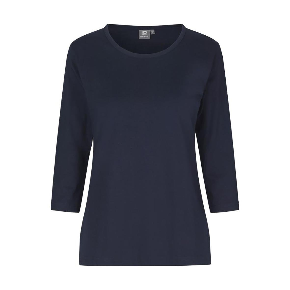 Marinblå dam T-shirt med 3/4 ärmar i storlek 2XL