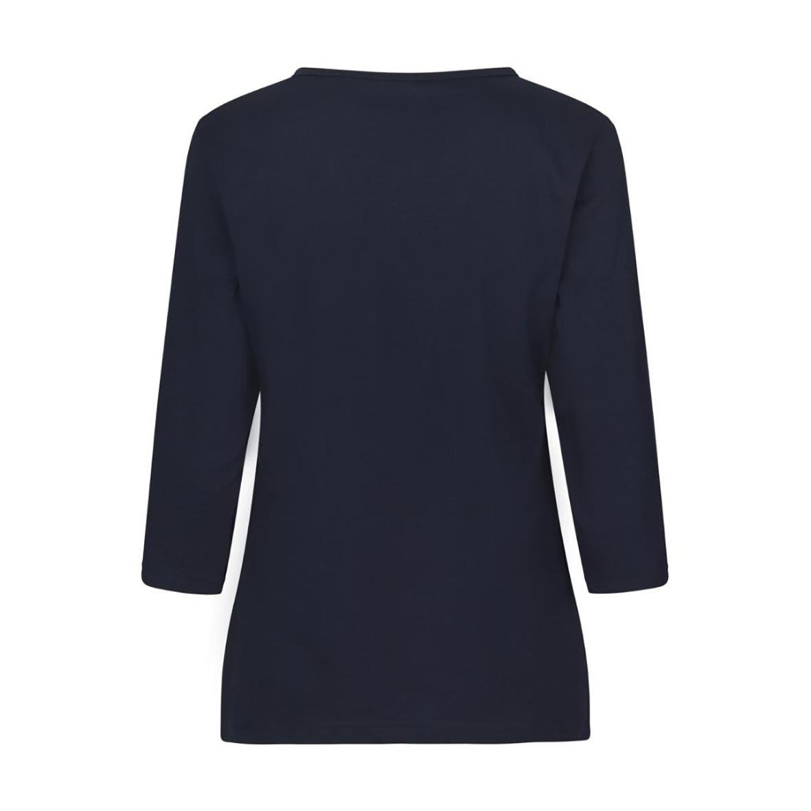 Marinblå 3/4 ärmlös dam T-shirt i storlek 2XL