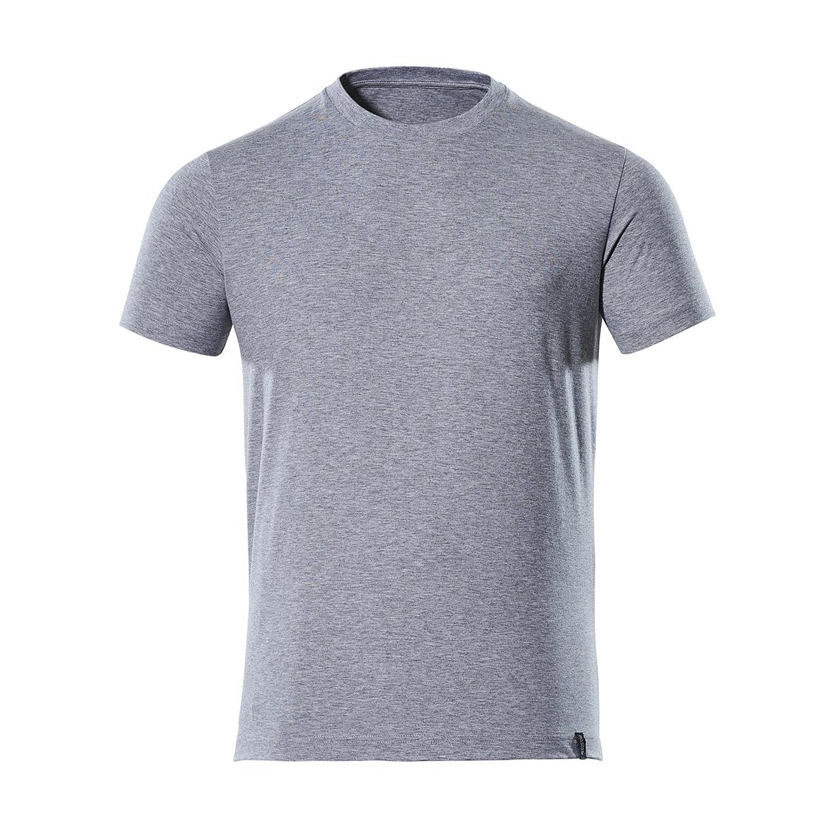 Grå t-shirt med rund hals och korta ärmar