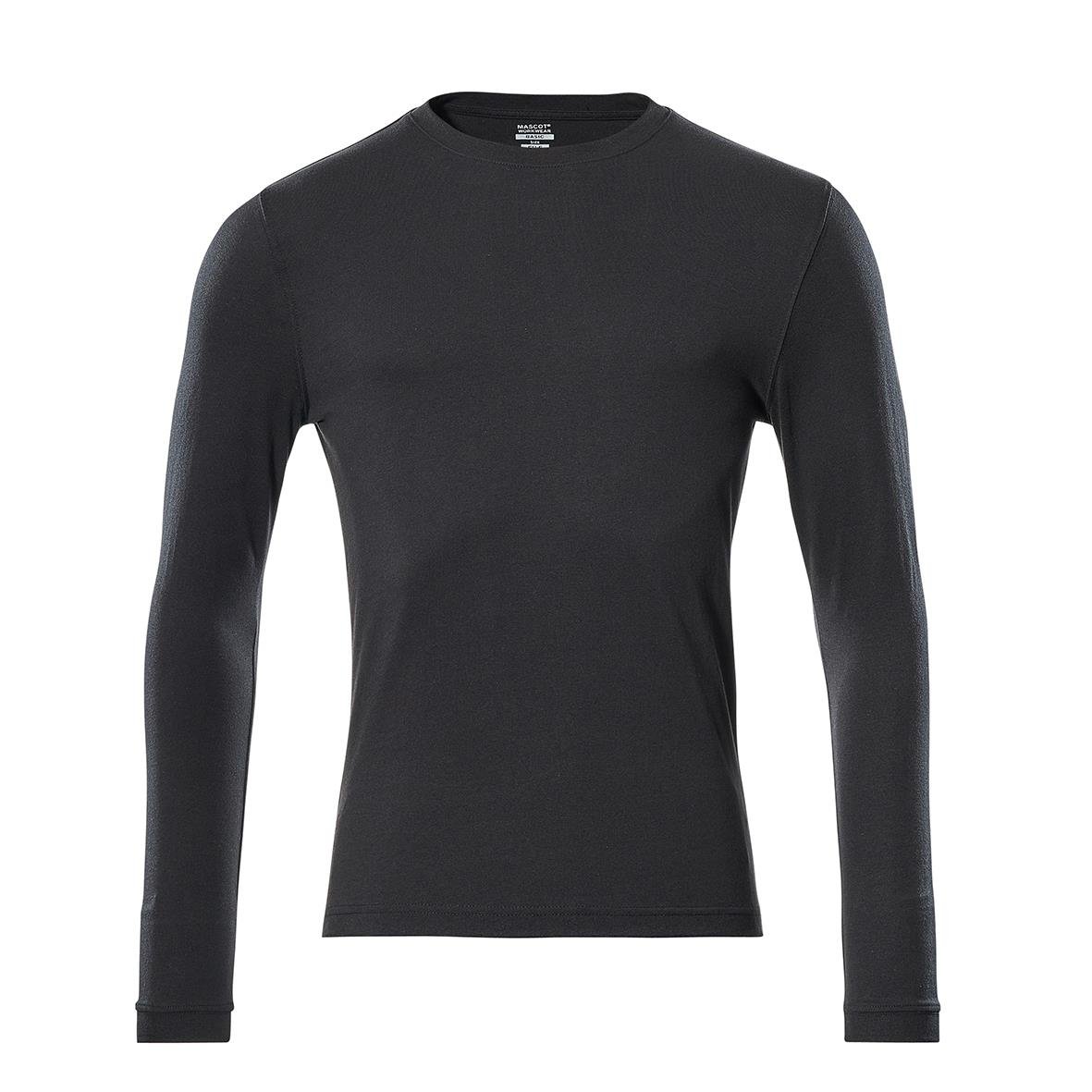 Svart långärmad T-shirt för män med enkel design och passform