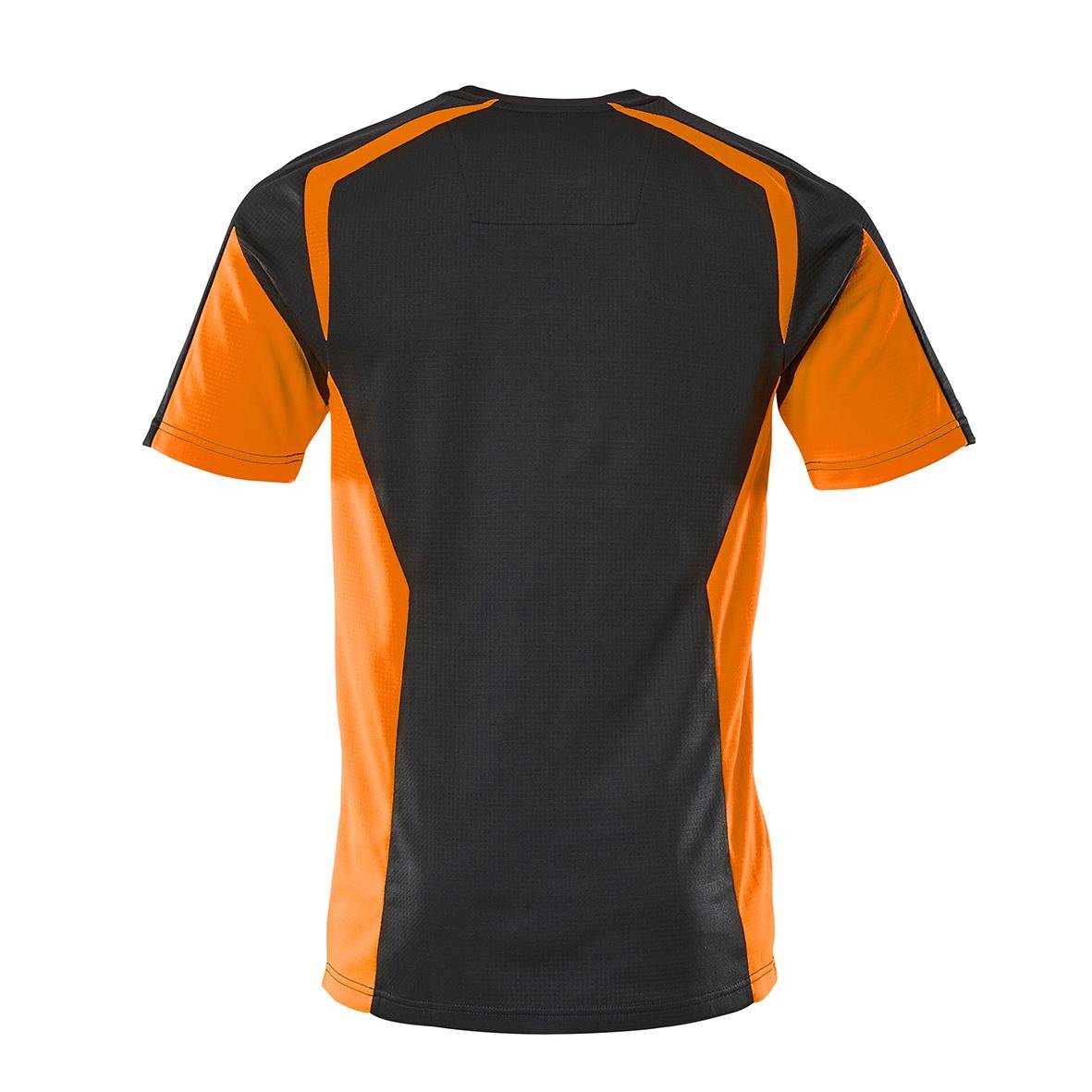 Mörk marin och varselorange sport T-shirt med svart och orange design