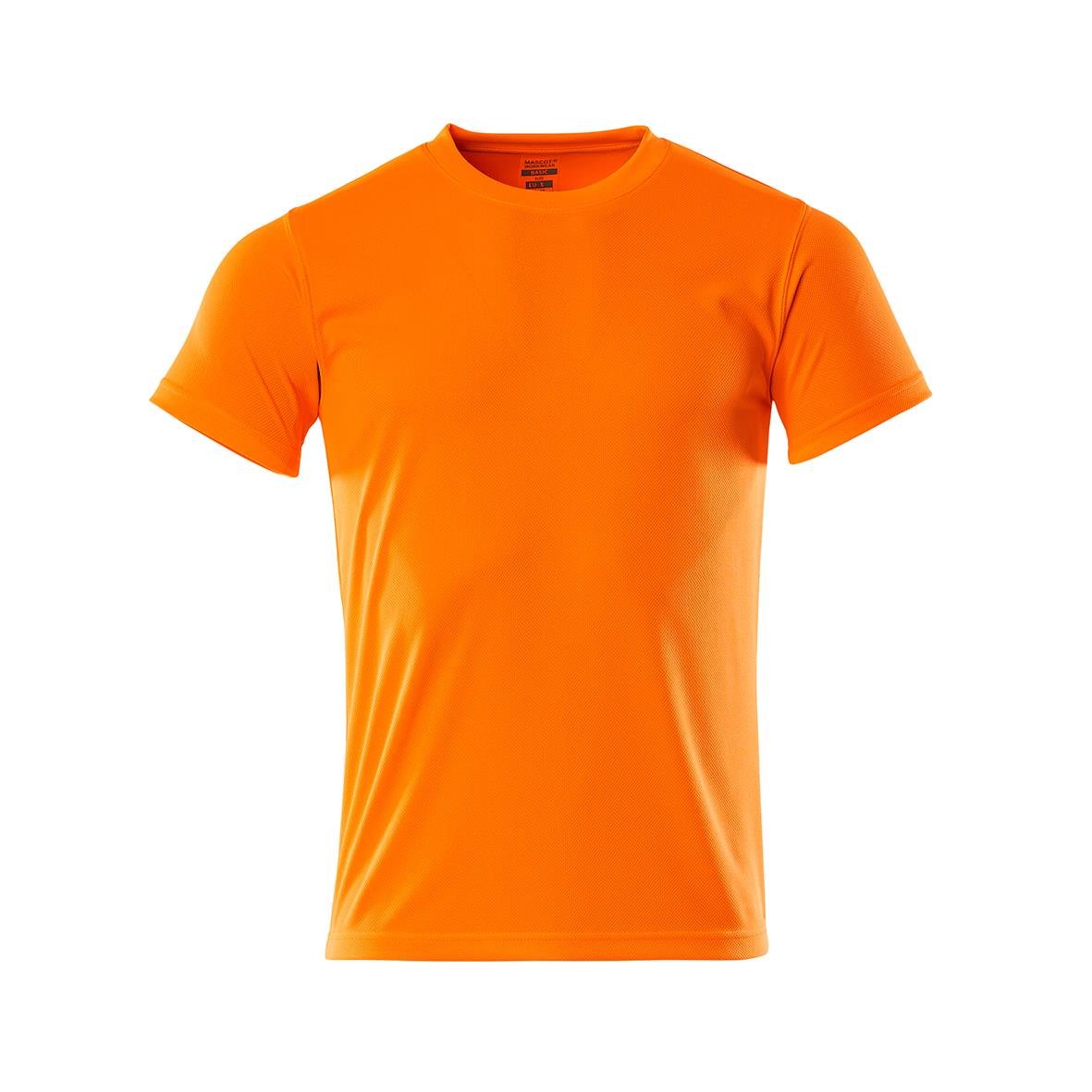 Orange T-shirt för herrar med rund hals och korta ärmar