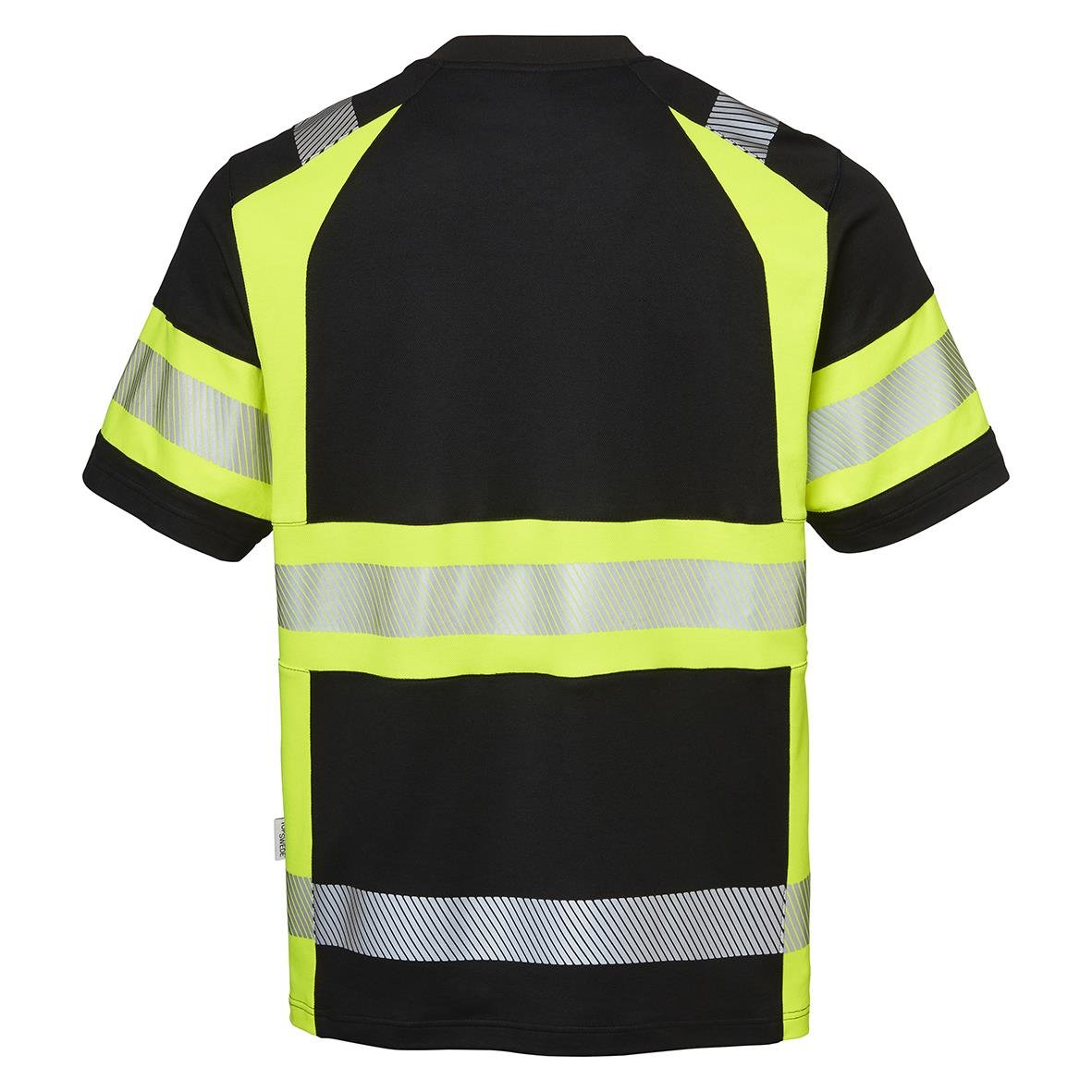 Svart och gul reflexväst T-shirt med kort ärm i storlek XL