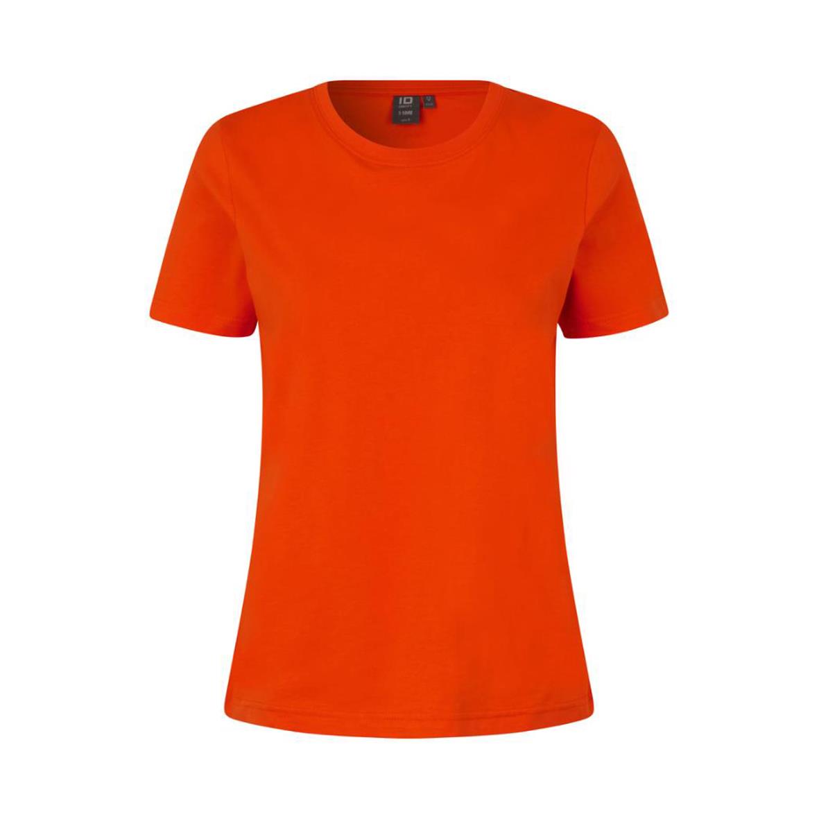 Orange dam T-shirt med kort ärm och rund hals, storlek S