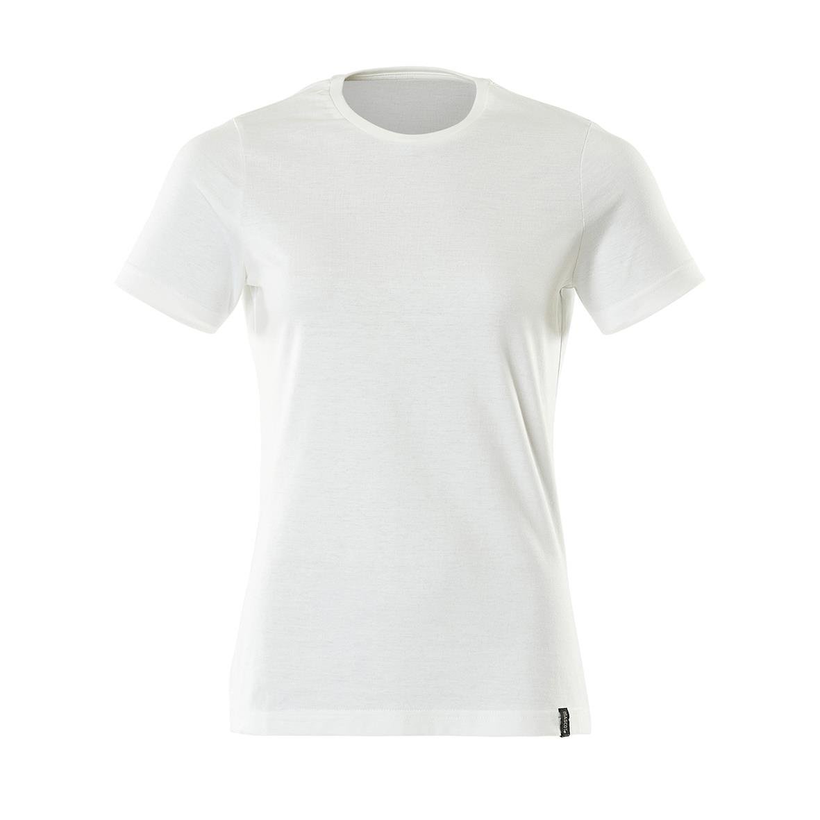 Vit t-shirt i dammodell med rund hals och korta ärmar