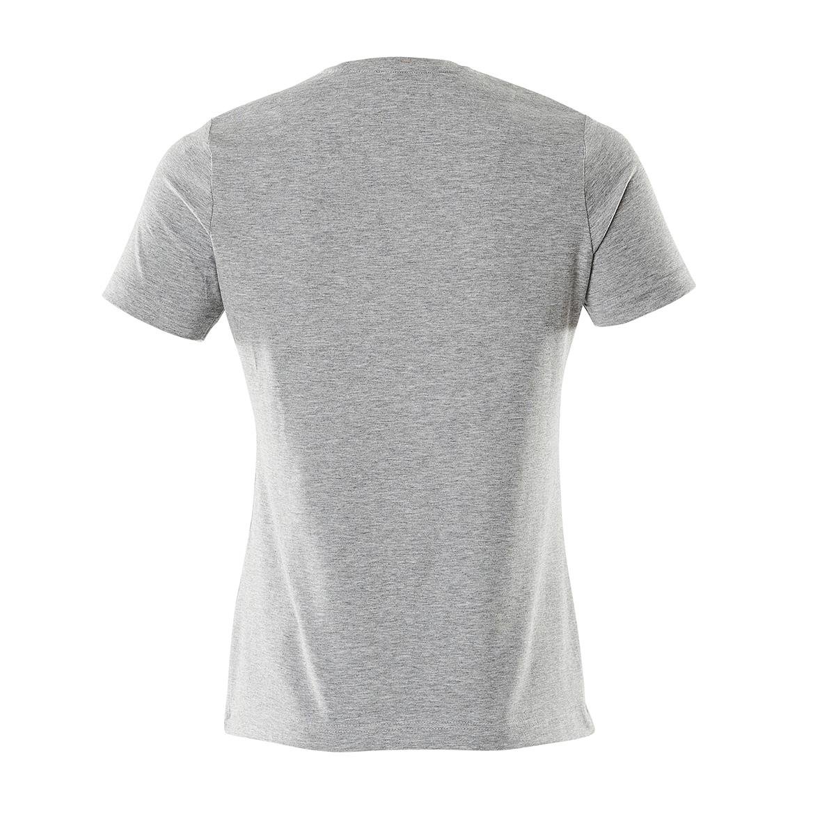 Grå t-shirt för dam sett bakifrån, liten storlek XS