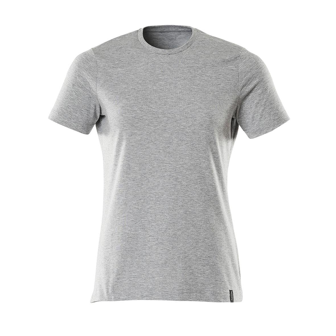 Grå t-shirt för dam med rund hals och korta ärmar