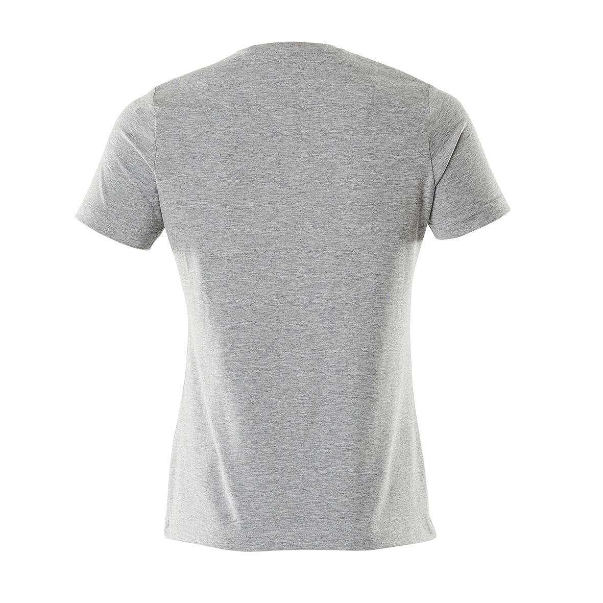 Grå t-shirt sett bakifrån, enkel design, kort ärm, bomullsmaterial