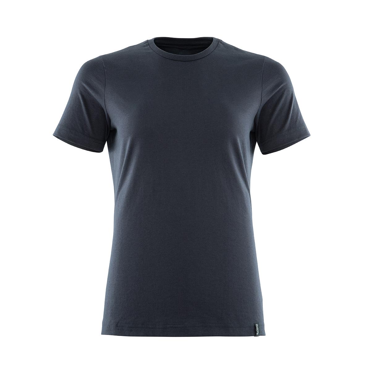 Mörkblå dam T-shirt i bomull med rund hals och korta ärmar, storlek 2XL