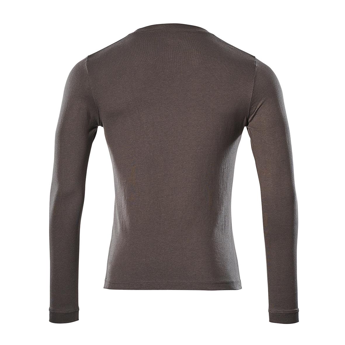 Antracitfärgad långärmad T-shirt sett bakifrån