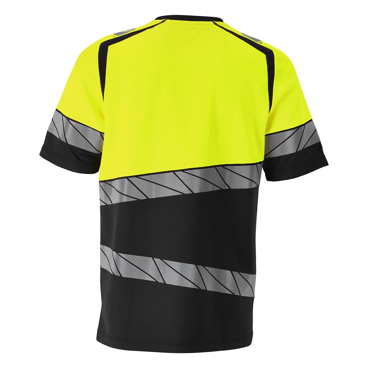 Svart och varselgul T-shirt med reflexdetaljer i storlek 2XL
