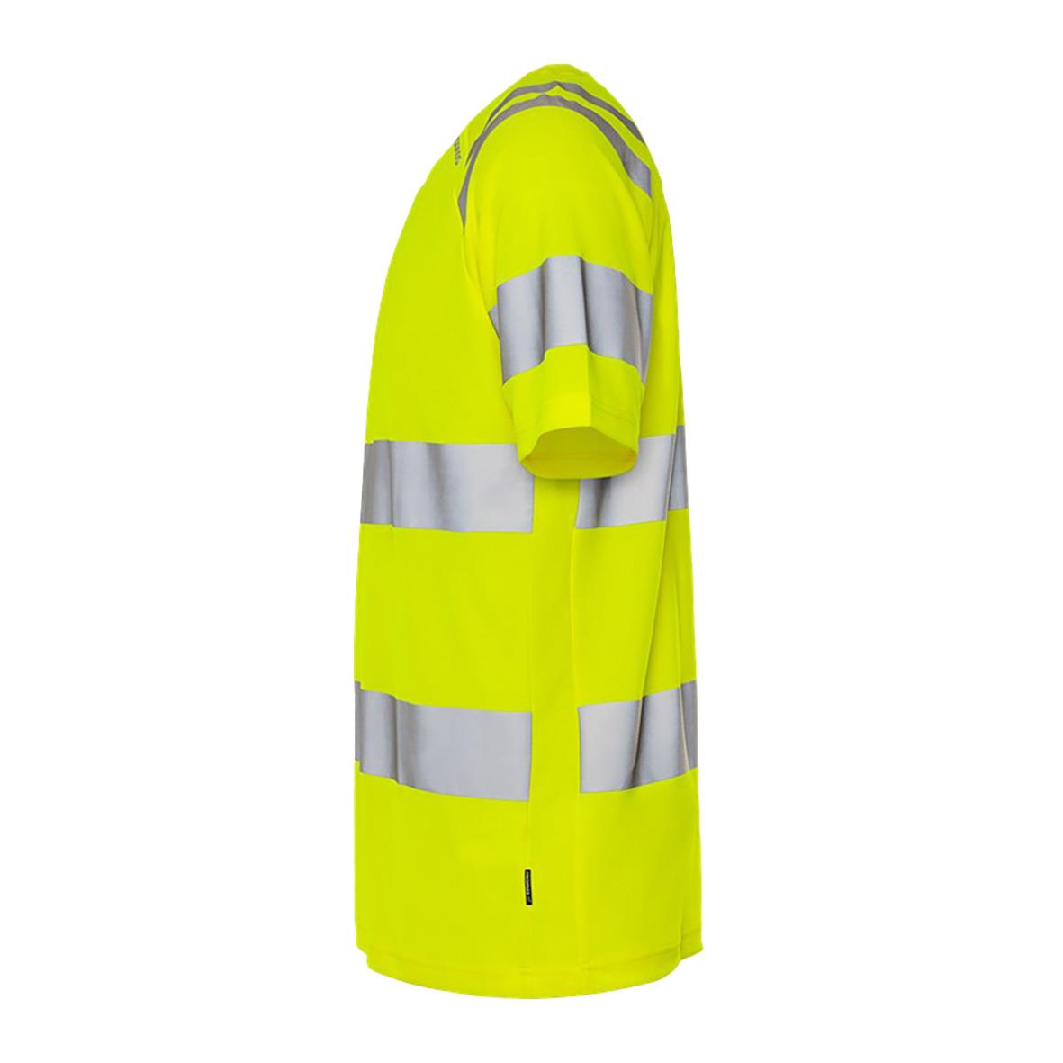 Högsynlig reflexväst i gul med silverreflekterande band