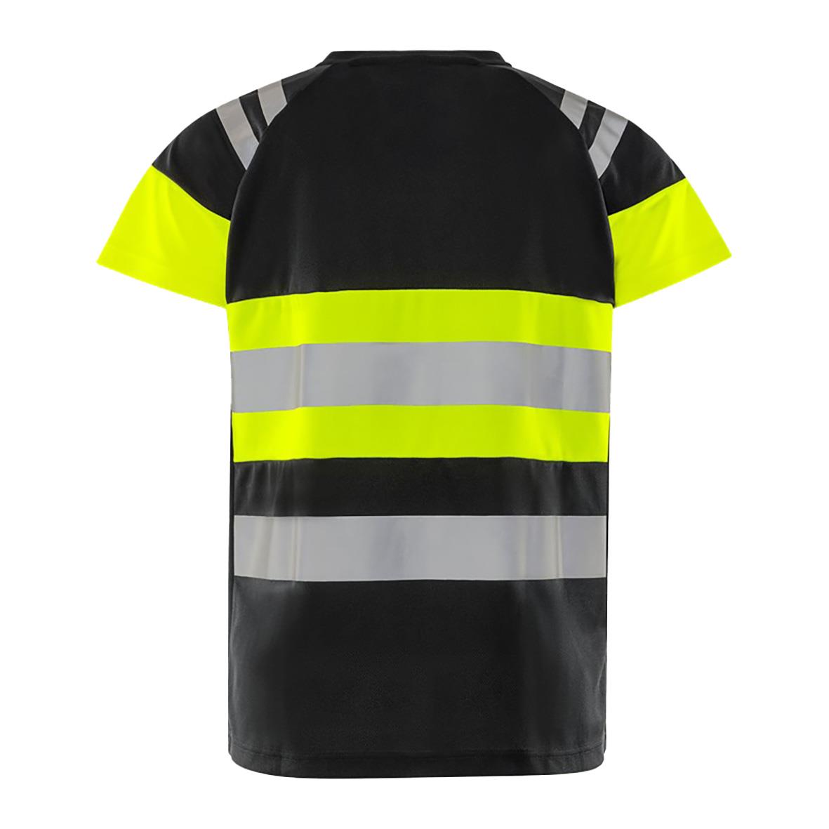Svart och gul reflexväst T-Shirt Green Fristads 7880 GPST Dam Kl 1 XS