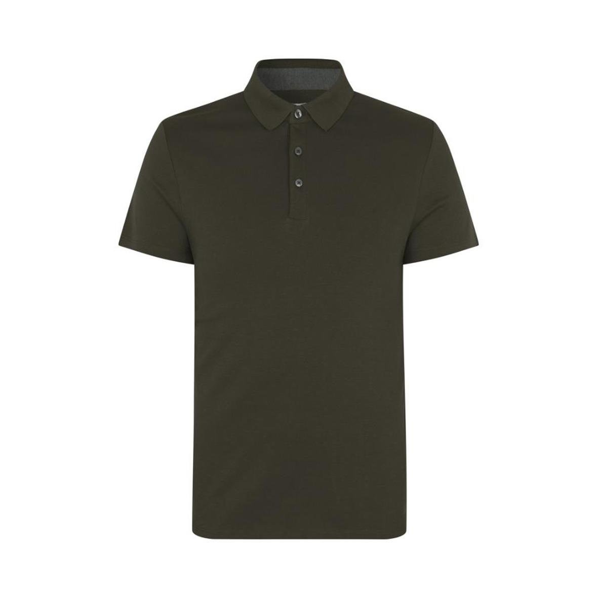 Olivgrön pikétröja Seven Seas S600 med krage och knappar