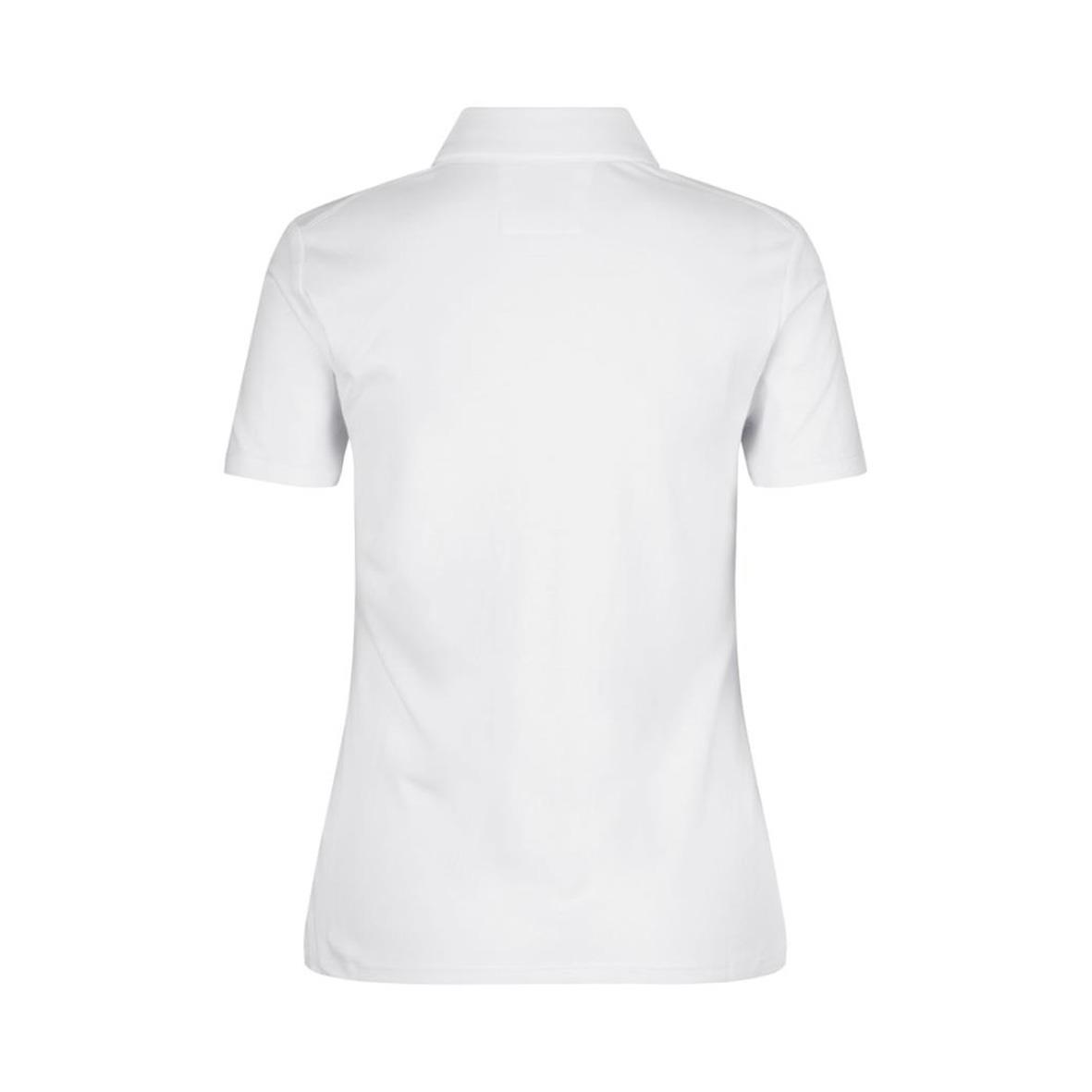 Vit pikétröja för dam med korta ärmar och krage