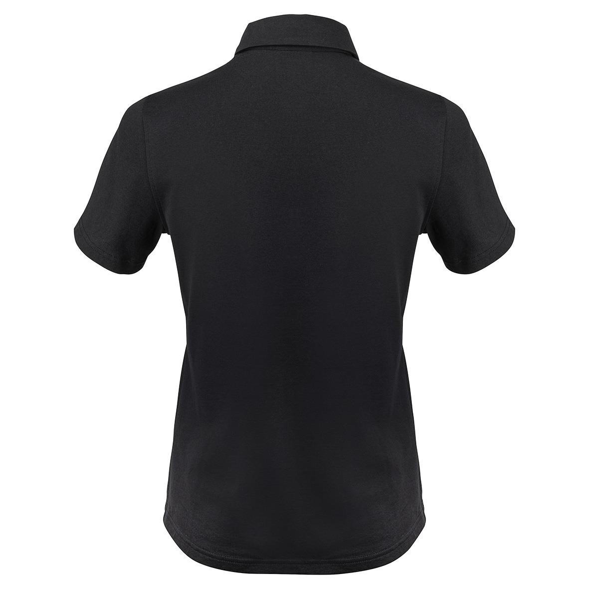 Svart pikétröja Texstar PW26 Dry-Tech med korta ärmar och krage