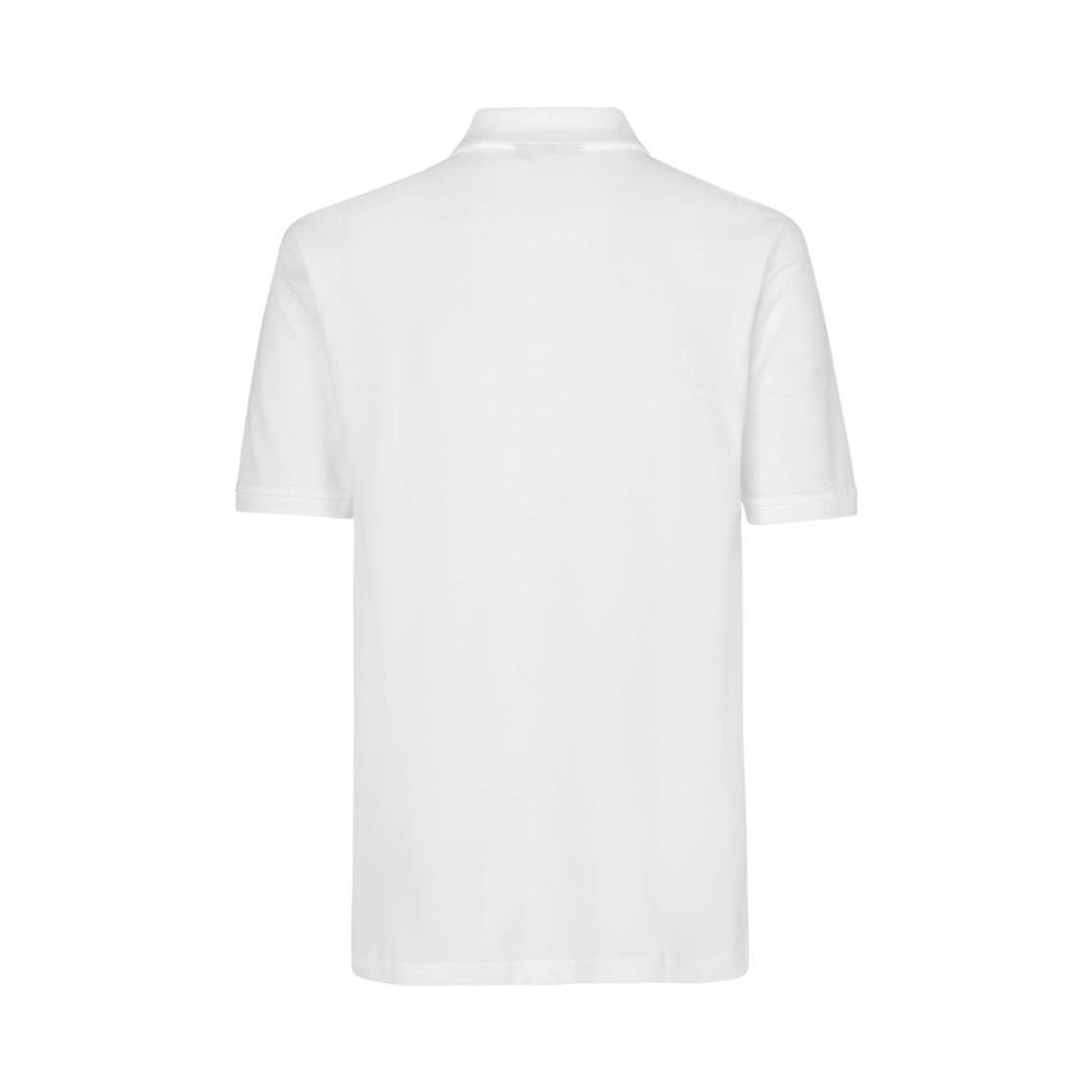 Vit pikétröja med krage och korta ärmar