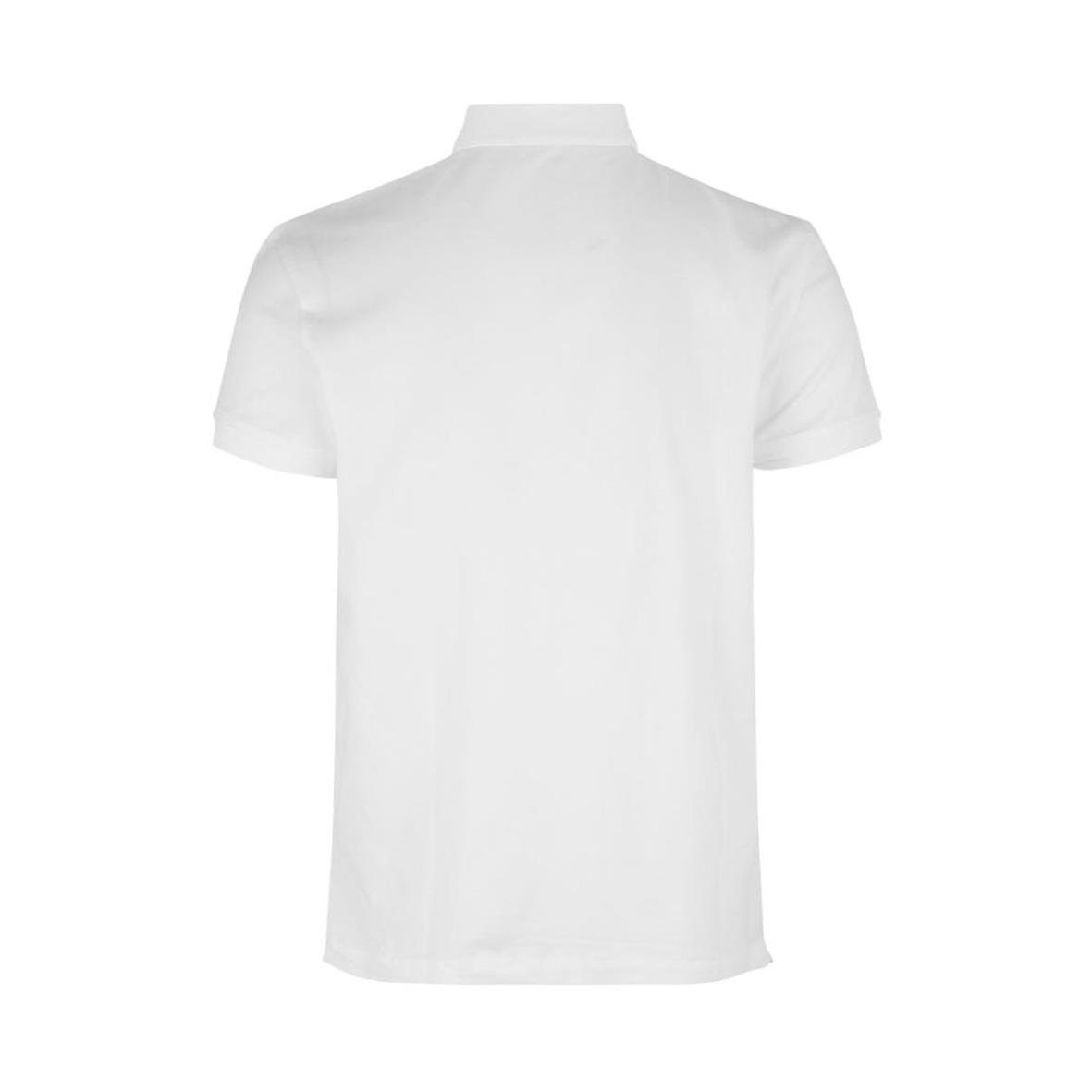 Vit pikétröja med krage och korta ärmar för business bruk