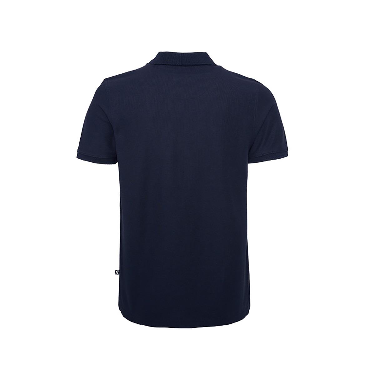 Navyblå pikétröja Texstar PS14 Classic Navy S sett bakifrån