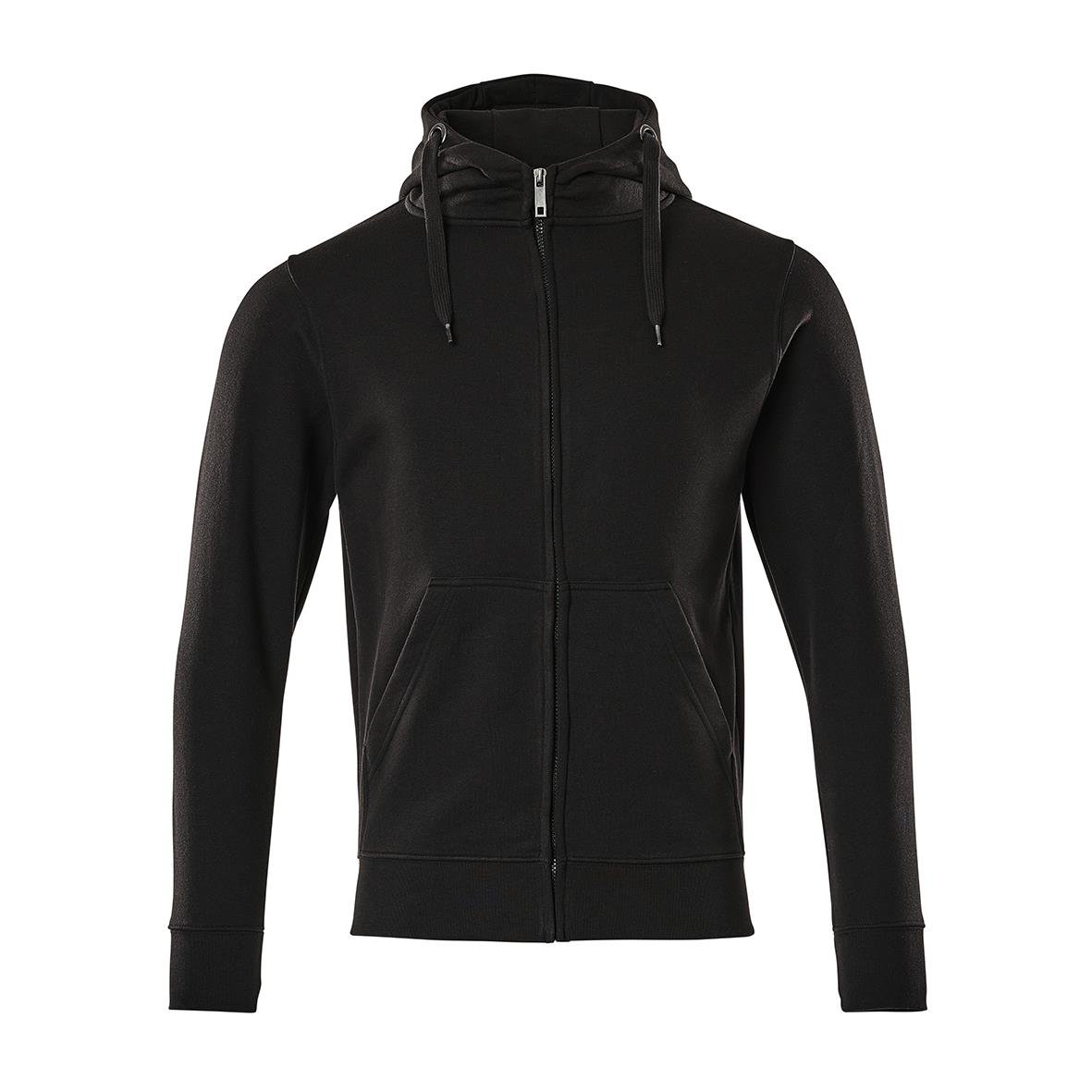 Svart hoodie med dragkedja och huva, liten storlek XS, Mascot Zip 51590-970