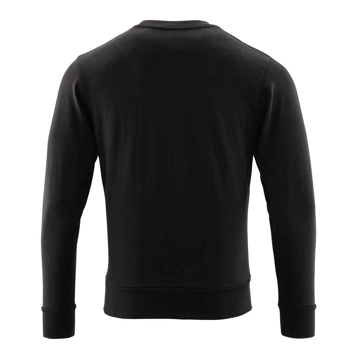 Svart sweatshirt med maskotdesign, storlek XS, sett bakifrån