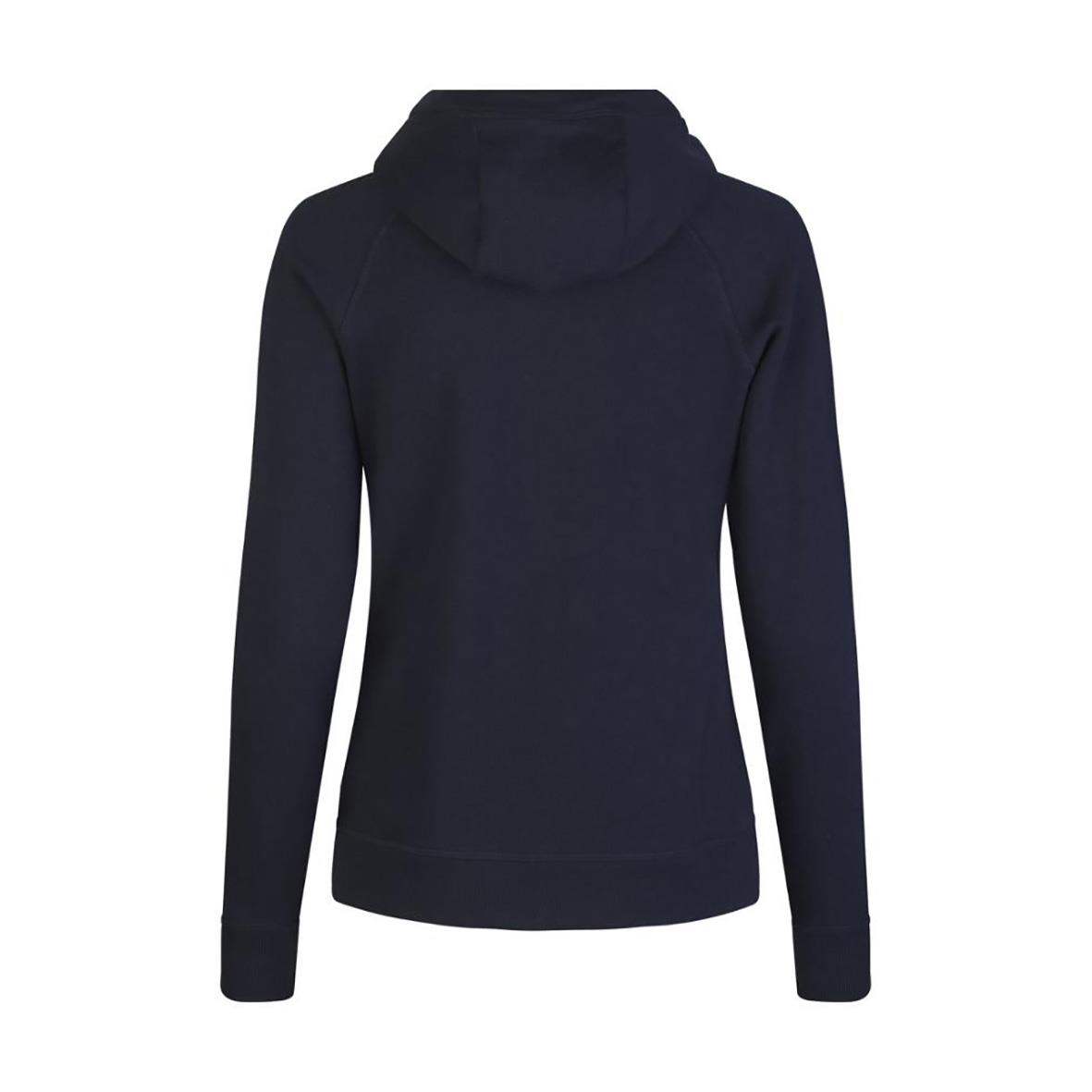 Marinblå hoodie för dam med huva och långärmad design i XS storlek