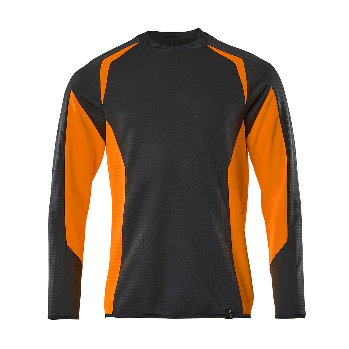 Mörk marin sweatshirt med orange detaljer och raglanärm i storlek 2XL