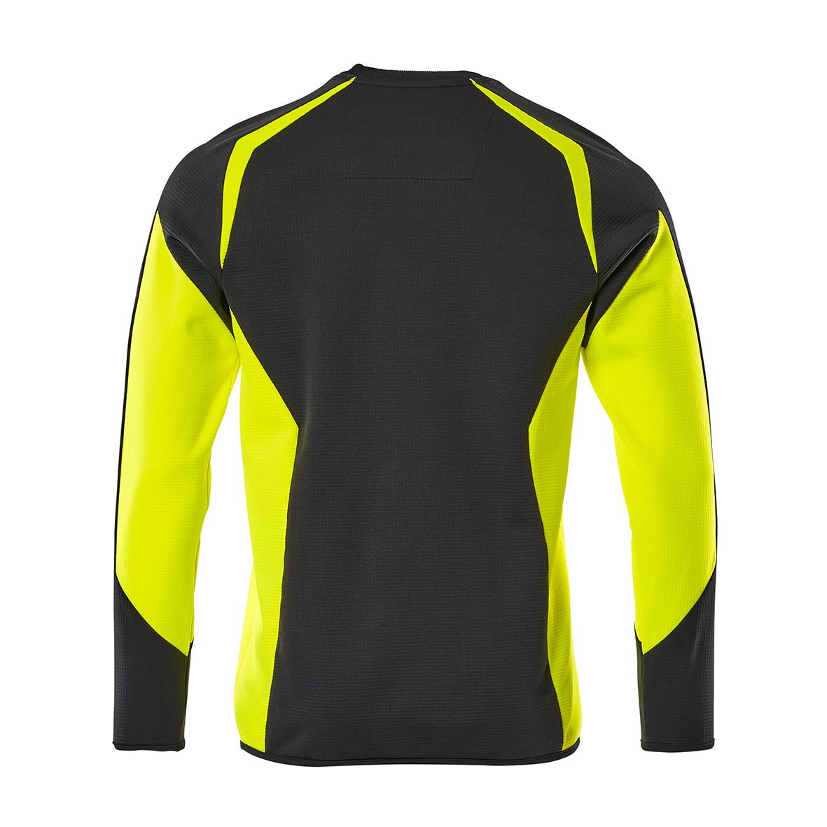 Svart och varselgul sweatshirt med lång ärm i storlek 2XL