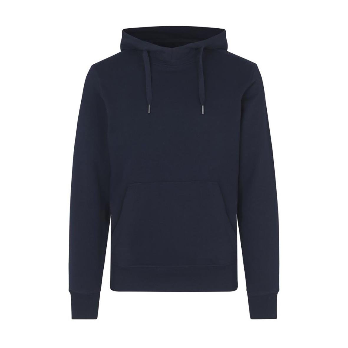 Marinblå hoodie med dragkedja och känga fram