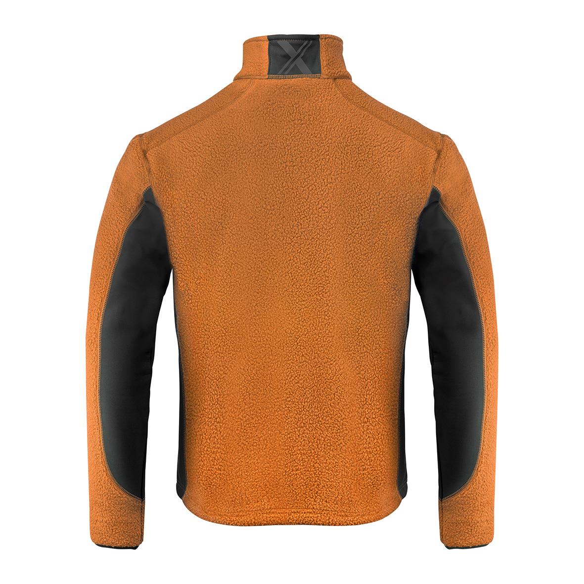 Fleecetröja Texstar FJ85 i orange och svart, 4XL, sett bakifrån