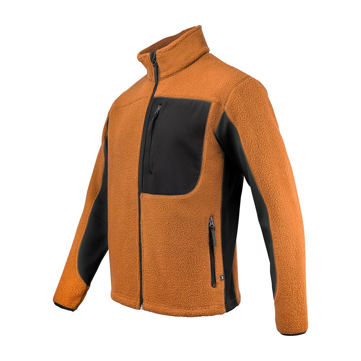 Fleecetröja Texstar FJ85 i orange och svart, 4XL