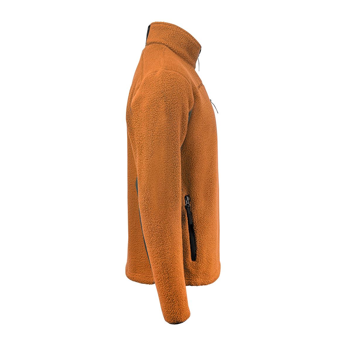 Orange och svart fleecetröja Texstar FJ85 i 4XL med dragkedja på sidan