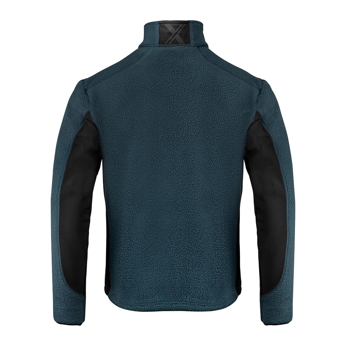 Blå och svart fleecejacka Texstar FJ85 i storlek S sett bakifrån