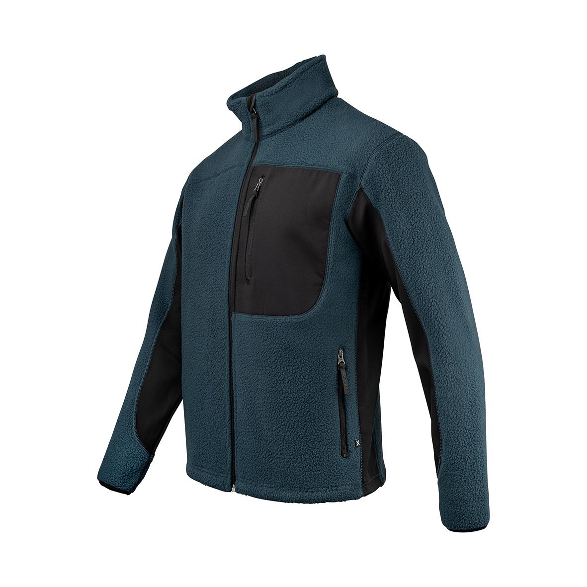 Blå och svart fleecejacka Texstar FJ85 i storlek XL