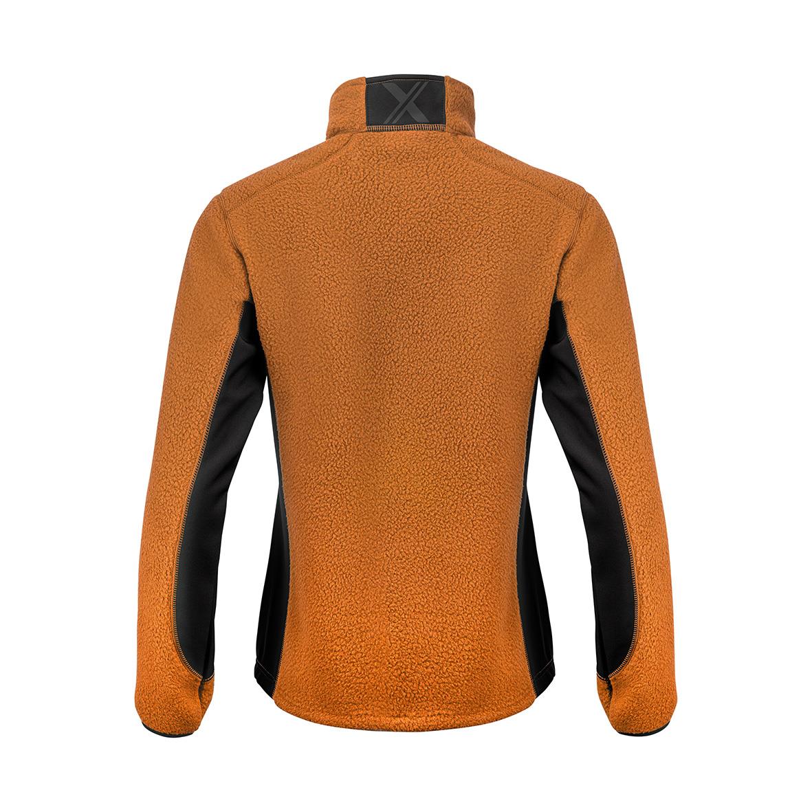 Fleecetröja i orange och svart från Texstar WJ85 Dam XS, sett bakifrån