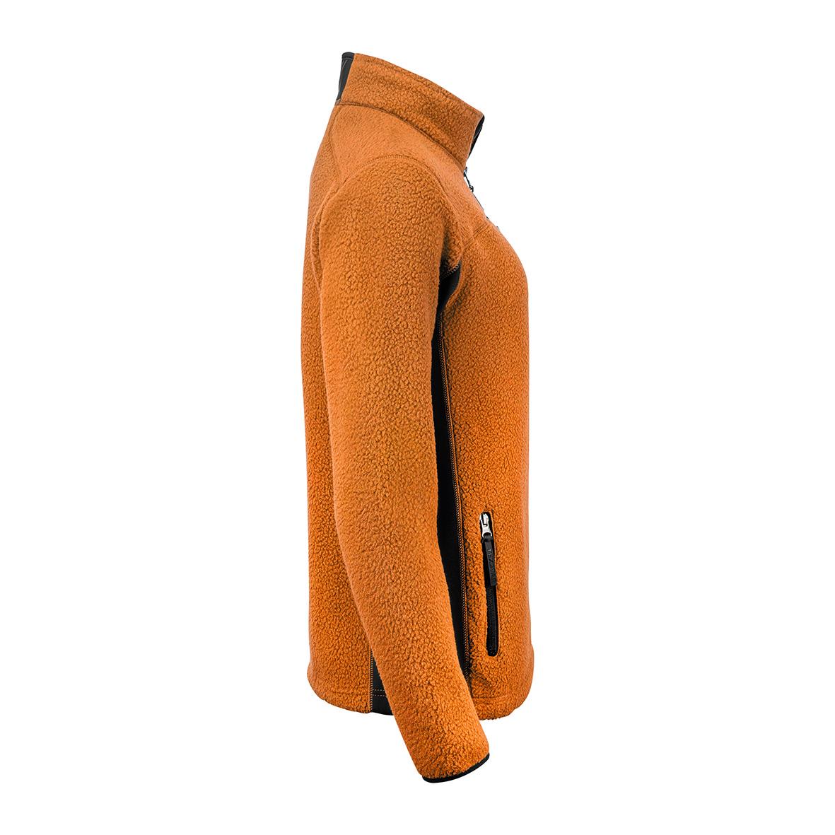 Orange fleecejacka Texstar WJ85 Dam 3XL med svart dragkedja och hög krage