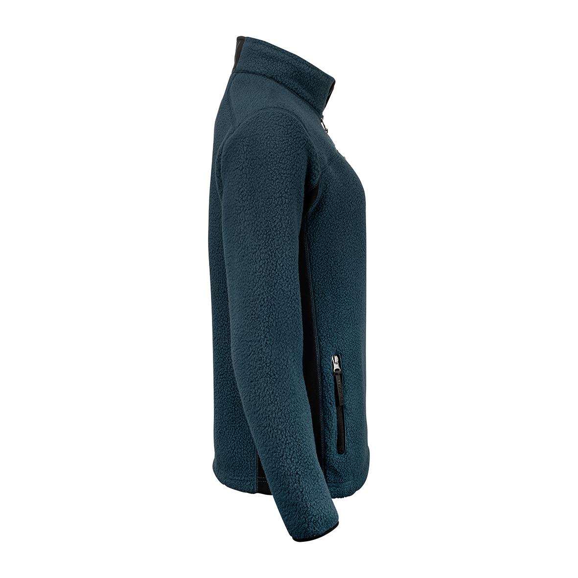 Blå och svart fleecejacka för dam i storlek 2XL med dragkedja och hög krage