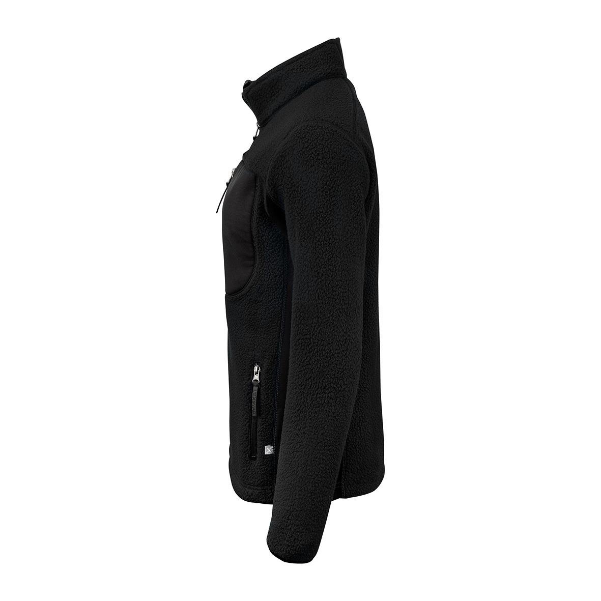Svart fleecejacka Texstar WJ85 Dam XS med dragkedja och hög krage