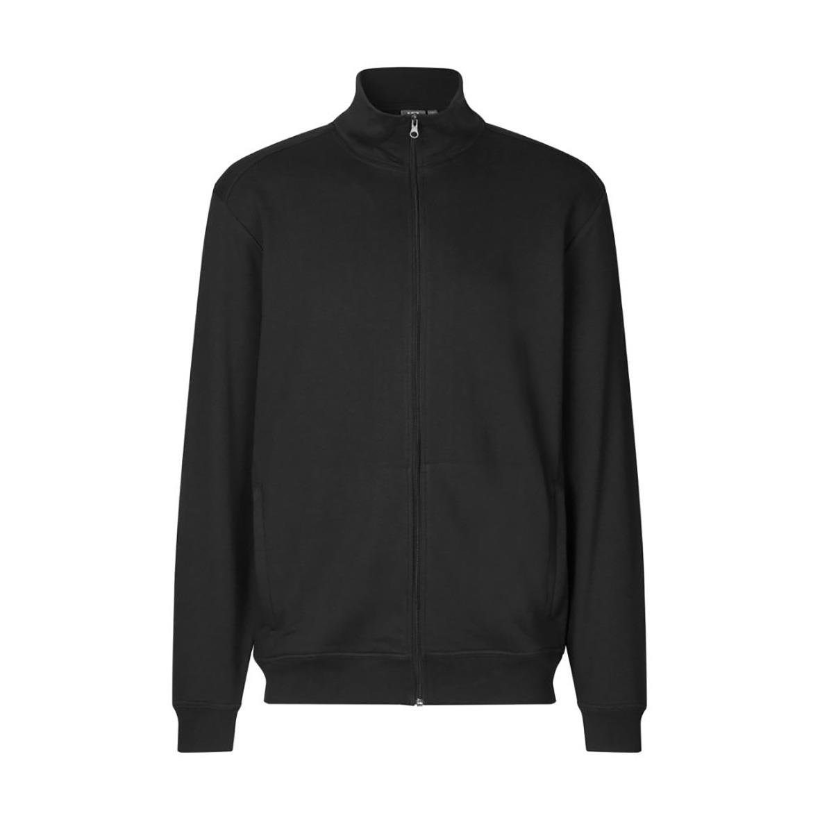 Svart sweatshirt med dragkedja och hög krage, storlek XS, enkel design