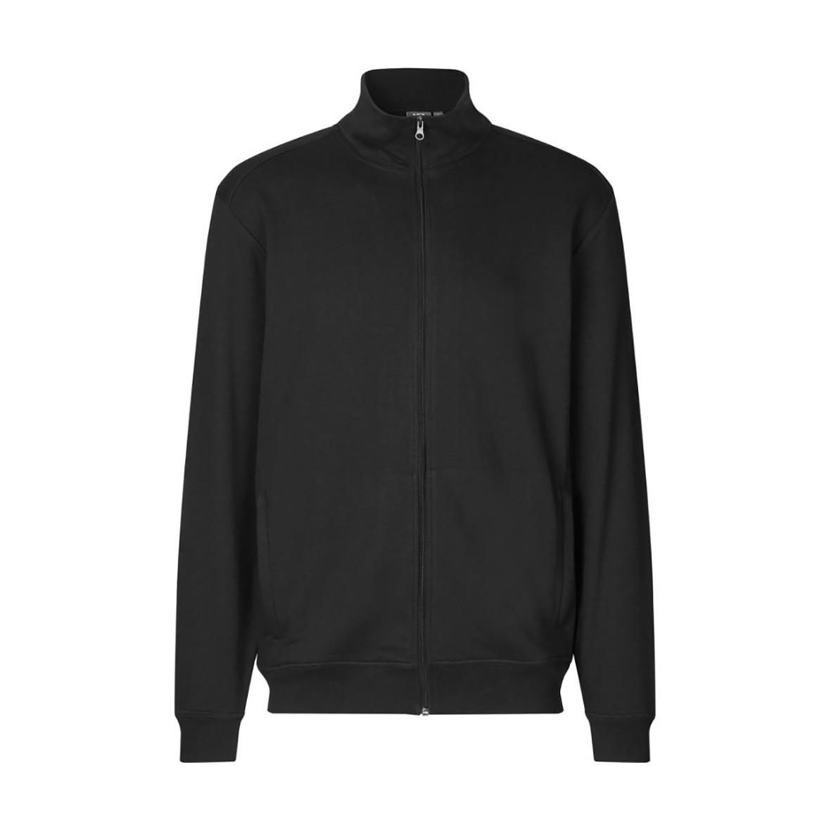 Svart sweatshirt med dragkedja och ståkrage i storlek 2XL