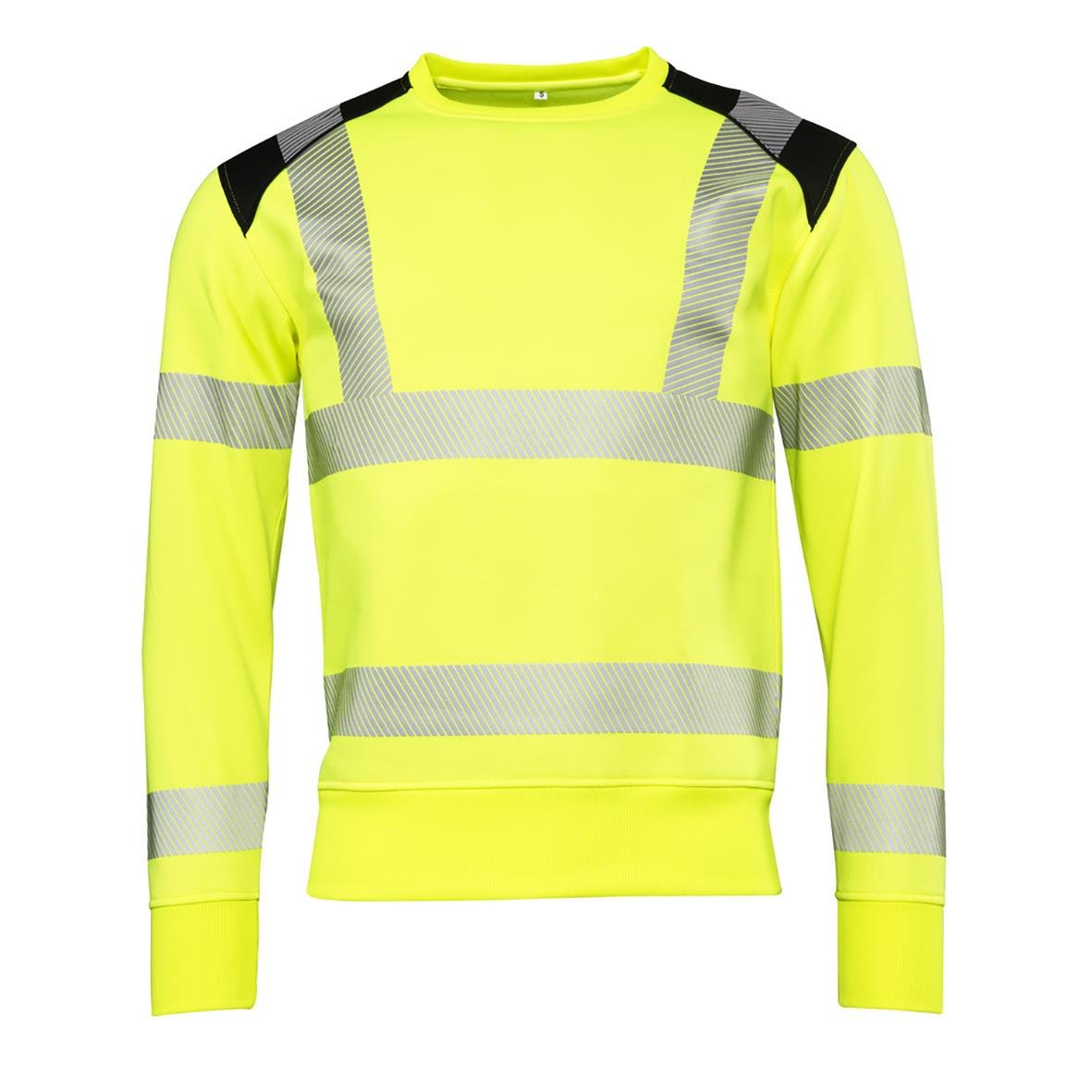 Varselgul och svart arbetströja i storlek 4XL med reflexdetaljer