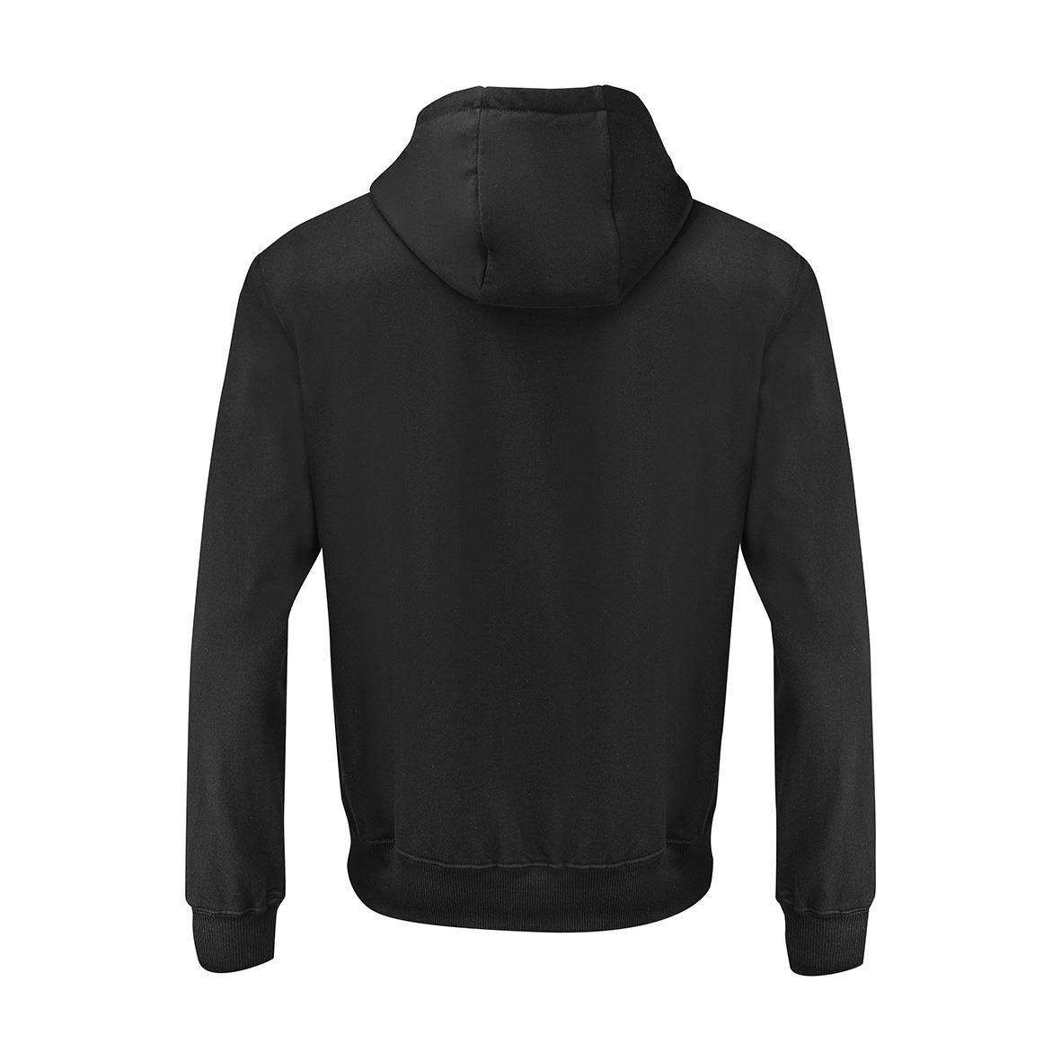 Svart hoodtröja Texstar HS02 med huva och ribbade muddar bakifrån