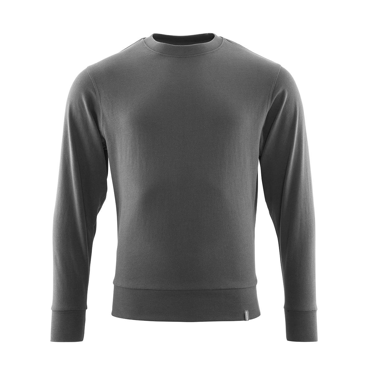 Mörkgrå sweatshirt utan mönster och med rund hals och långa ärmar