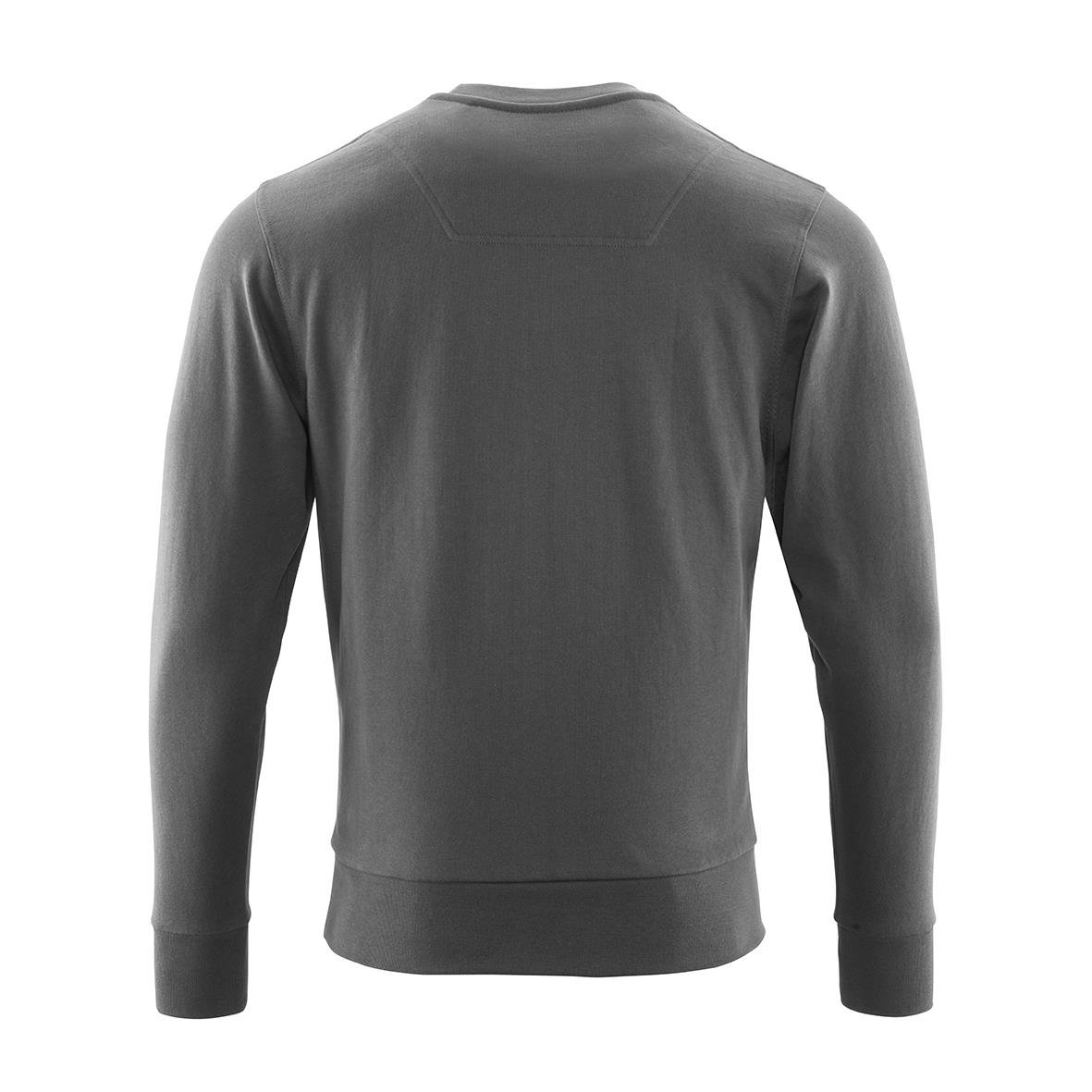 Mörk antracit sweatshirt med raglanärm och ribbade muddar