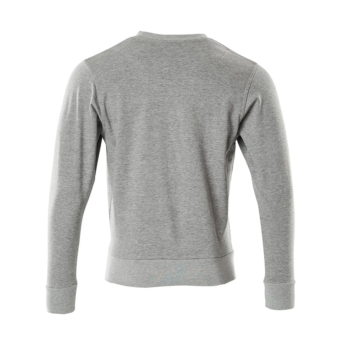 Grå melerad sweatshirt med rund hals och långa ärmar