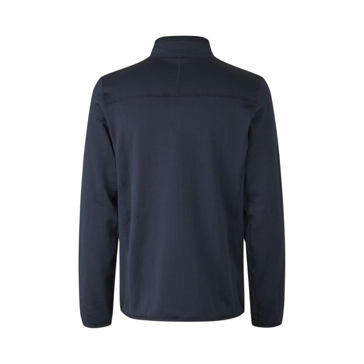 Marinblå cardigan med ståkrage och dragkedja bakifrån