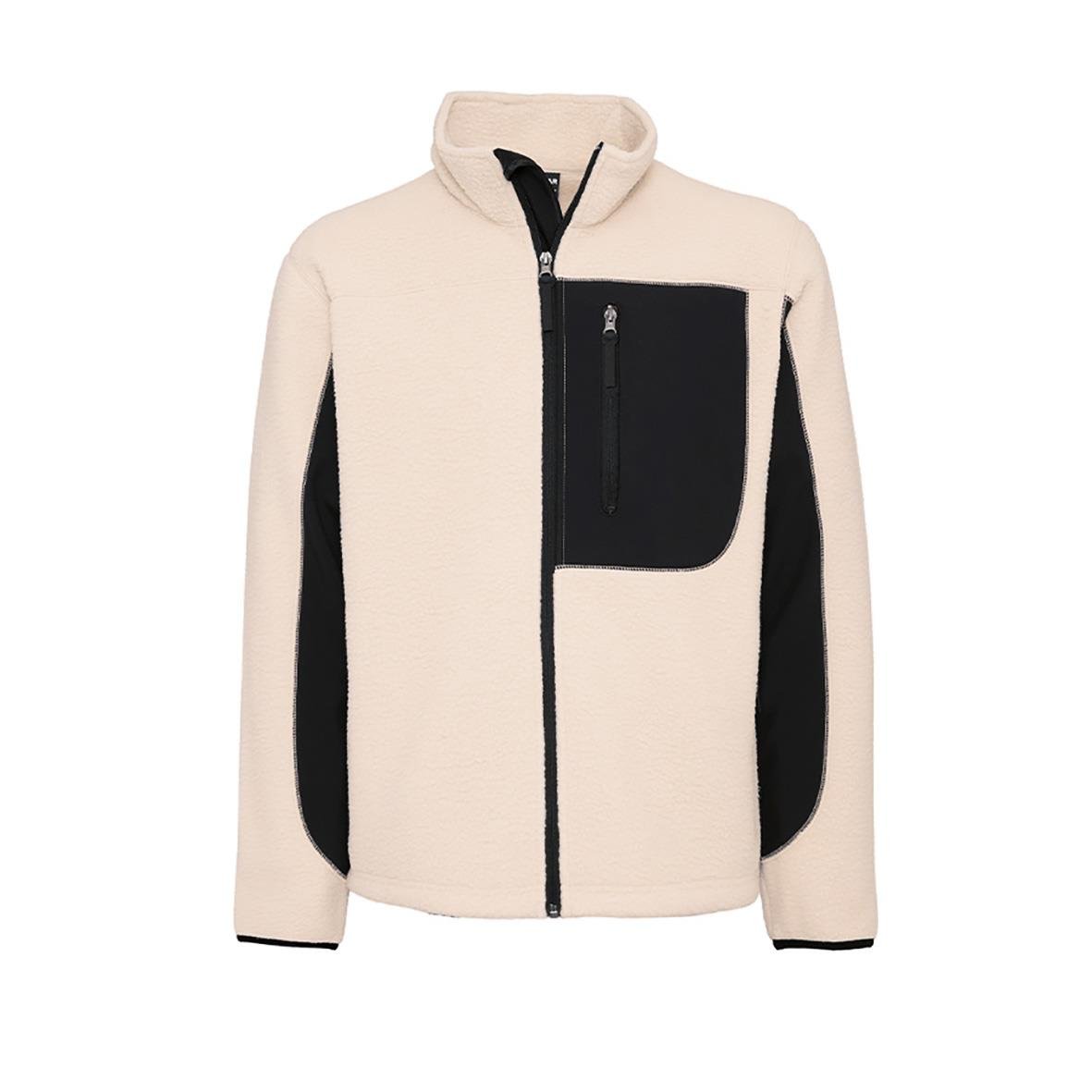 Fleecetröja Texstar FJ85 i sand och svart med dragkedja och bröstficka
