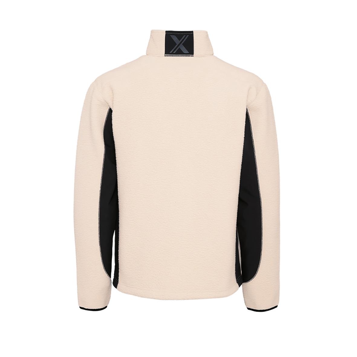 Fleecetröja Texstar FJ85 i sand och svart färg, bakvy