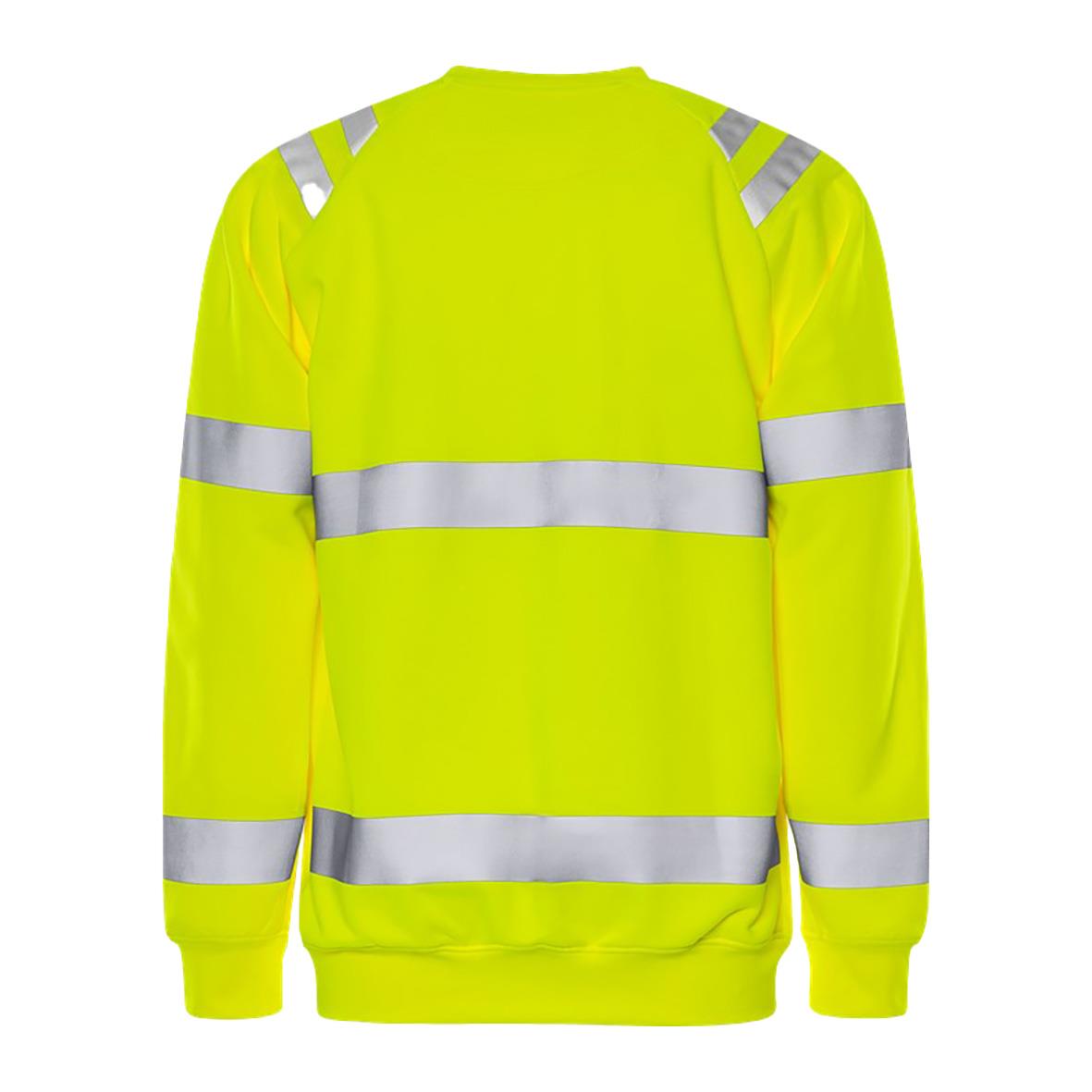 Grön varsel sweatshirt med reflexremsor, Fristads 7862 GPSW Kl 3, XS